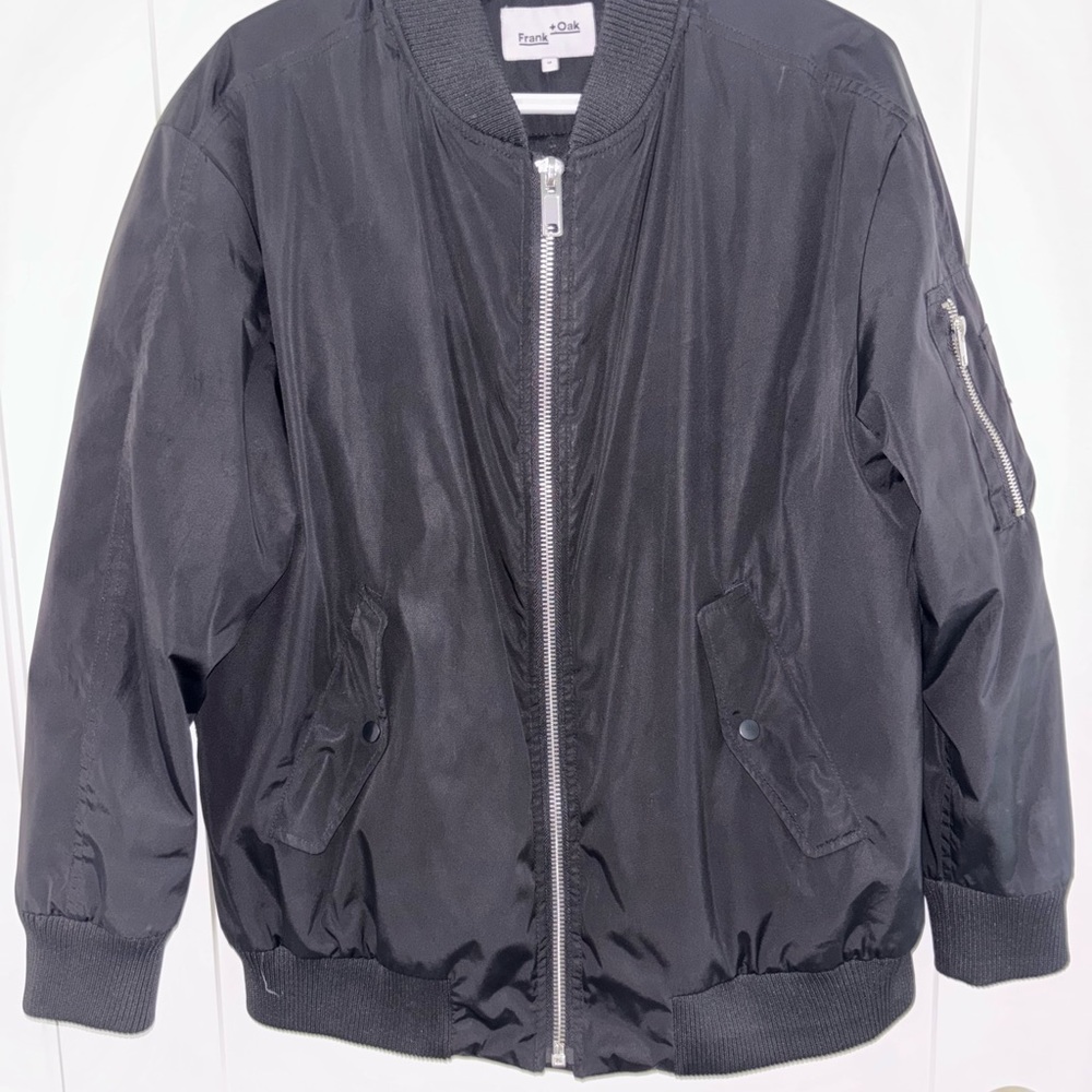 Frank & Oak Black Bomber Jacket